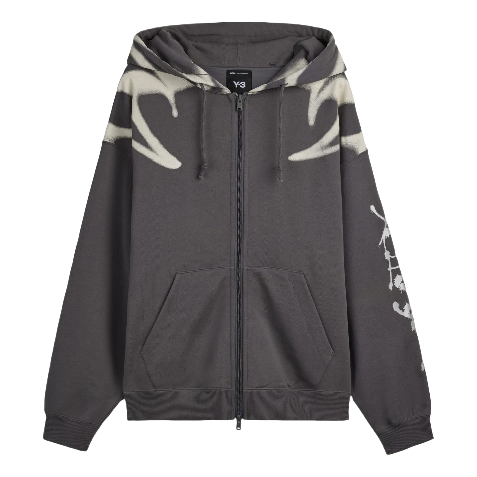 adidas x Y-3 Chito Graphic French Terry Zipper Hoodie Asia Sizing 'Grey Five' KU2252