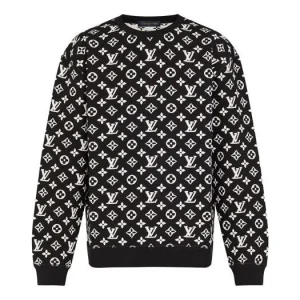 LOUIS VUITTON Jacquard Round Collar Male Black 1A7RRK