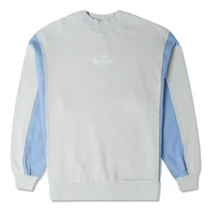 (WMNS) Converse Denim Patchwork Crew Sweatshirt Asia Sizing 'Blue' 10025520-A02