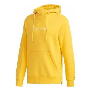 adidas 02 HS Casual Sports Hooded Sweater Men Gold EH3780