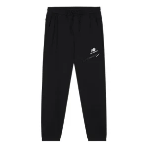 New Balance Logo Tech Fleece Pants Asia Sizing 'Black' AMP13356-BK