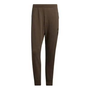 Men's adidas WJ KN PNT Solid Color Logo Printing Bundle Feet Sports Pants/Trousers/Joggers Dark Grey Olive Green HE5159