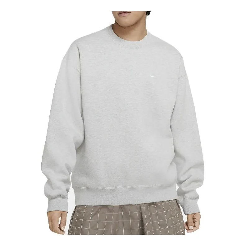 Nike Embroidered Logo Round Neck Long Sleeves Gray CV0554-050
