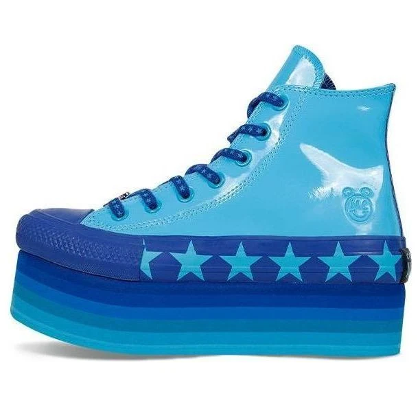 (WMNS) Converse x Miley Cyrus Chuck Taylor All Star Platform Faux Patent Hi 'Gnarly Blue' 563724C