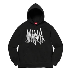 Supreme Tag Hooded Sweatshirt 'Black White' SUP-FW22-748