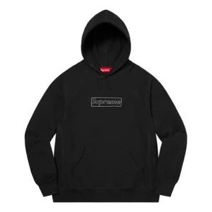 Supreme x KAWS Chalk Logo Hooded Sweatshirt 'Black White' SUP-SS21-401