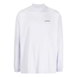 Men's Off-White FW22 Solid Color Arrow Pattern Logo Printing Round Neck White OMAB032F22JER0013610