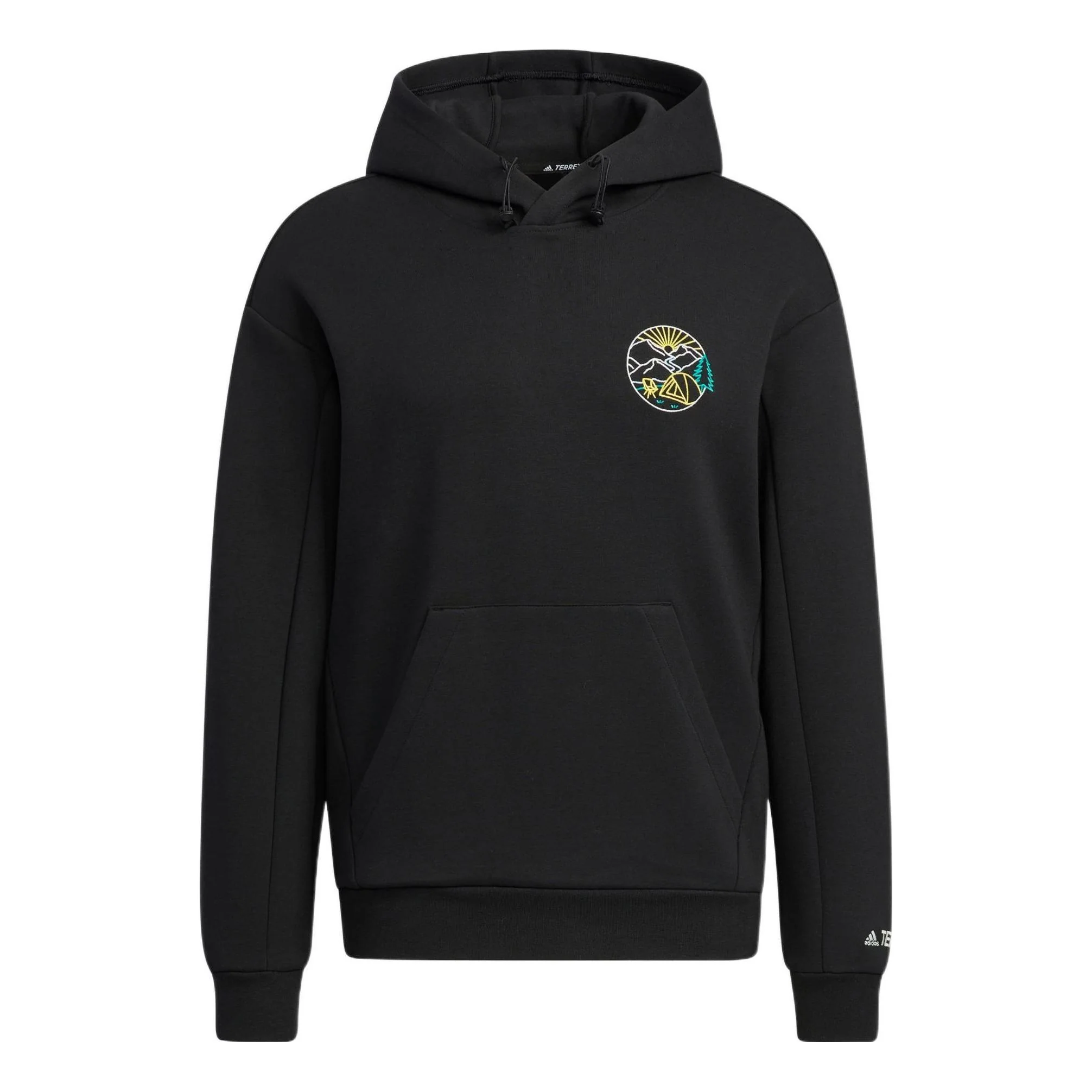 adidas Gfx Hood Swt Back Abstract Pattern Printing Kangaroo Pocket Sports Hooded Long Sleeves Black HN2018
