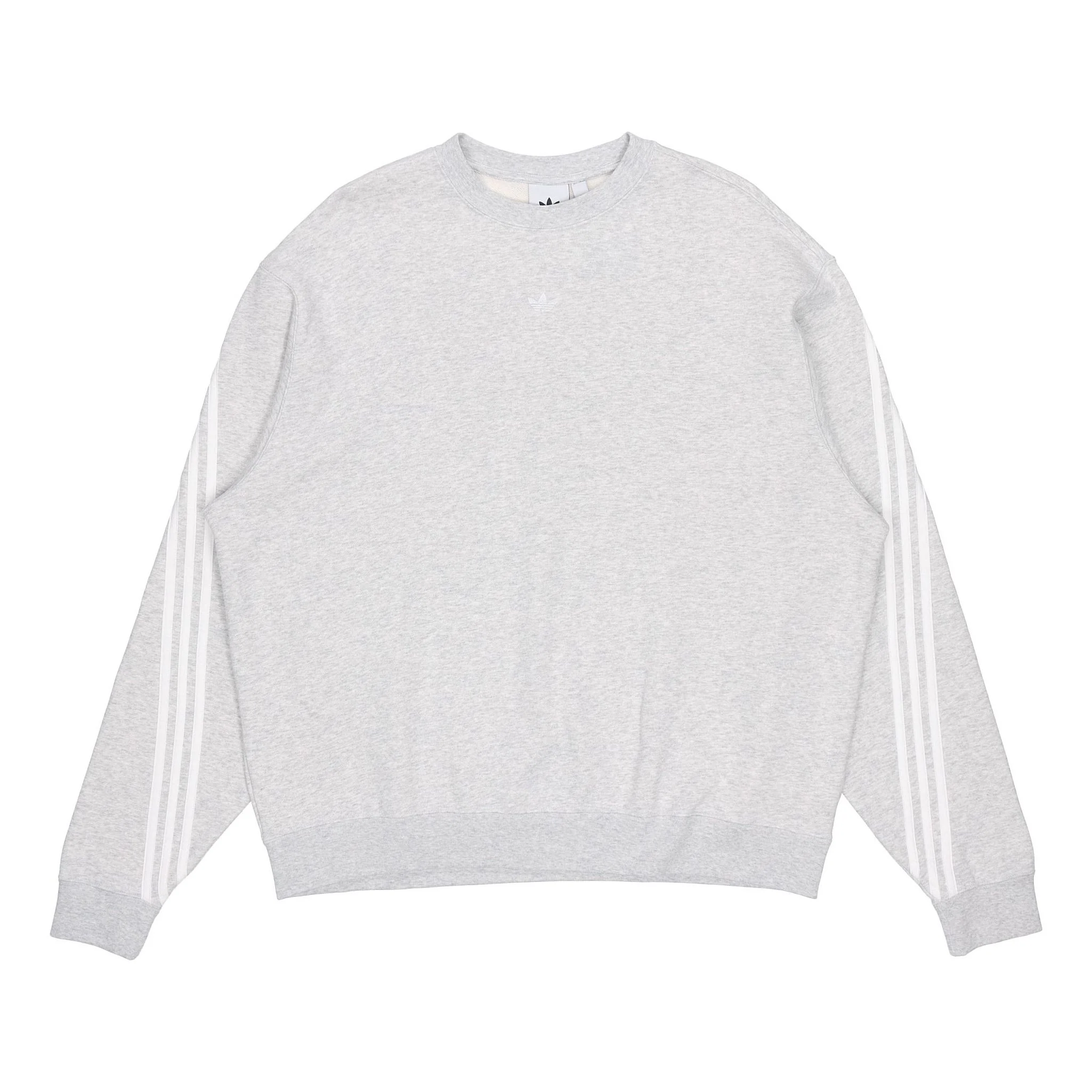Men's adidas originals Side Stripe Loose Round Neck Pullover Gray FM1520