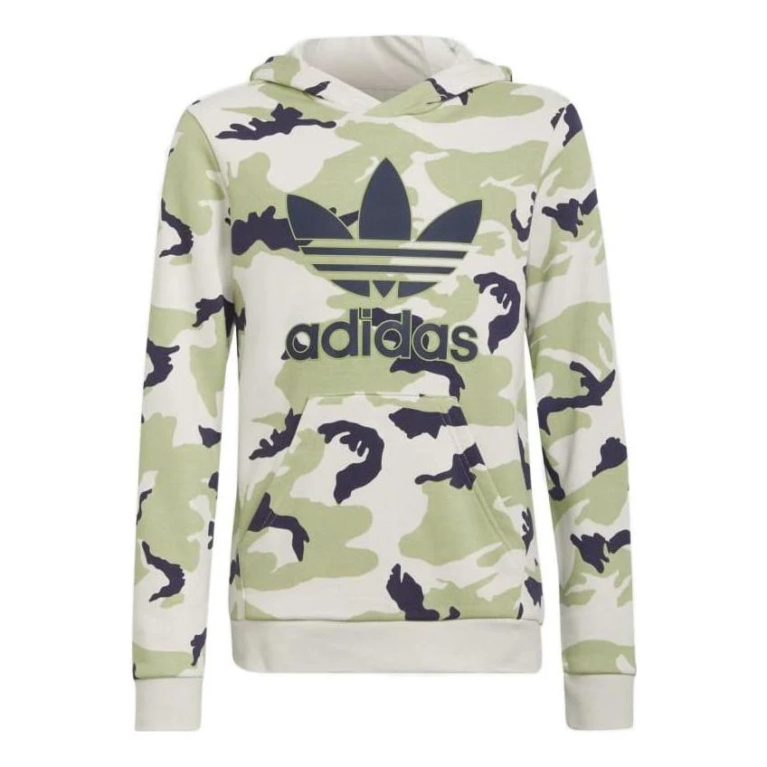 (GS) adidas Camo Hoodie 'Green Black White' HF7449