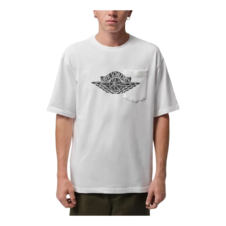 Jordan Flight Essentials Pocket T-Shirt 'White Black' IO2084-100
