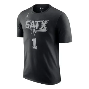 Air Jordan 2022/23 Statement Edition Name & Number T-Shirt 'Black - San Antonio Spurs Victor Wembanyama' 200297264
