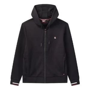 FILA Embroidered Logo Knit Hooded Jacket Blue F11M031503FNV