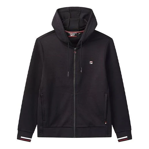 FILA Embroidered Logo Knit Hooded Jacket Blue F11M031503FNV