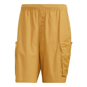 Men's adidas Solid Color Logo Printing Casual Straight Shorts Yellow HM2987