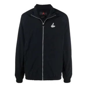 Air Jordan Metallic Zipper Sports Jacket Men's Black DH9037-010