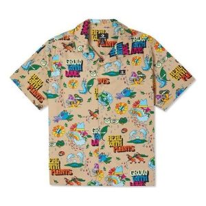 Converse Plant Print Resort Shirt Asia Sizing 'Nomad Khaki' 10023277-A01
