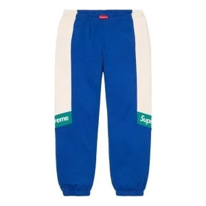 Supreme Color Blocked Sweatpants 'Blue White Green' SUP-SS20-362