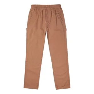 Men's Converse Logo Solid Color Straight Casual Elastic Waistband Long Pants/Trousers Brown 10020002-A04