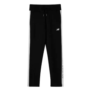 (WMNS) New Balance Striped Track Pants Asia Sizing 'Black White' AWP93580-BK