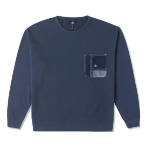 Converse Denim Patchwork Crew Sweatshirt Asia Sizing 'Navy' 10025519-A02