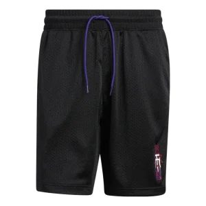Men's adidas Stripe Printing Lacing Sports Shorts Black HS8517
