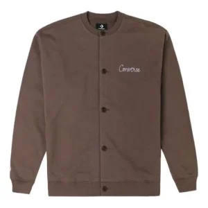 Converse Chain Stitch Elevated Cardigan Pullover Asia Sizing 'Brown' 10024582-A03