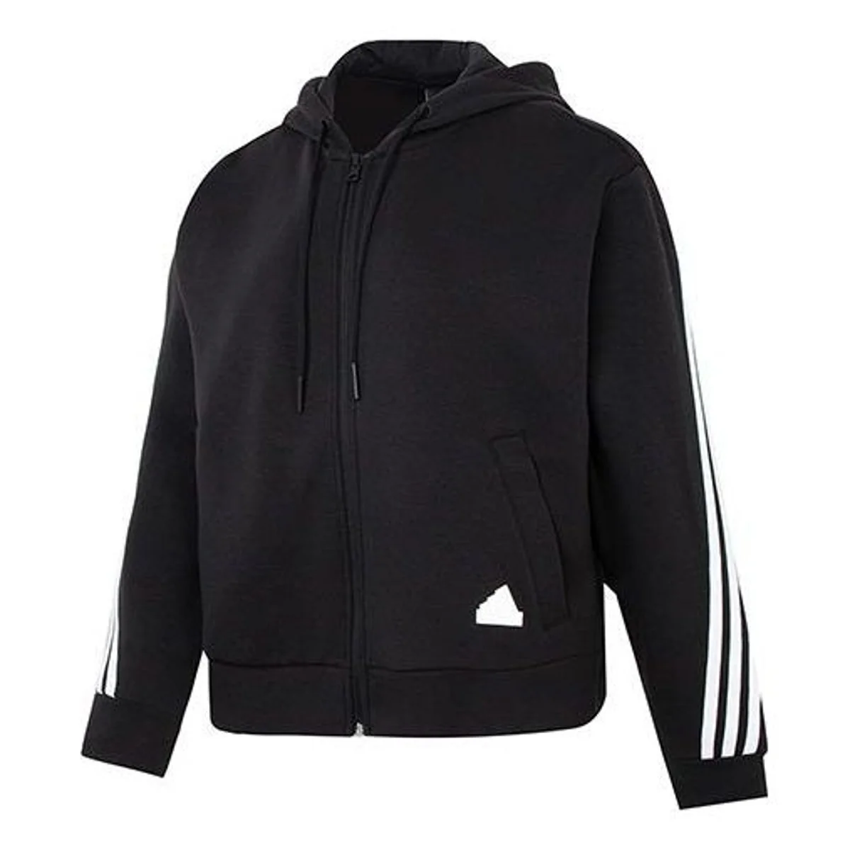 (WMNS) adidas Future Icons 3-Stripes Full-Zip Hoodie Asia Sizing 'Black White' HT4715