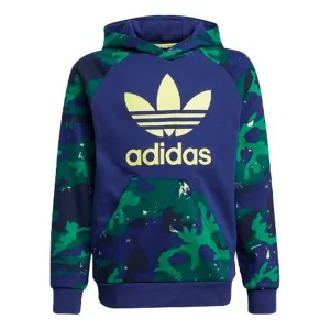 (GS) adidas Camo-Print Hoodie 'Blue Green Yellow' H20312