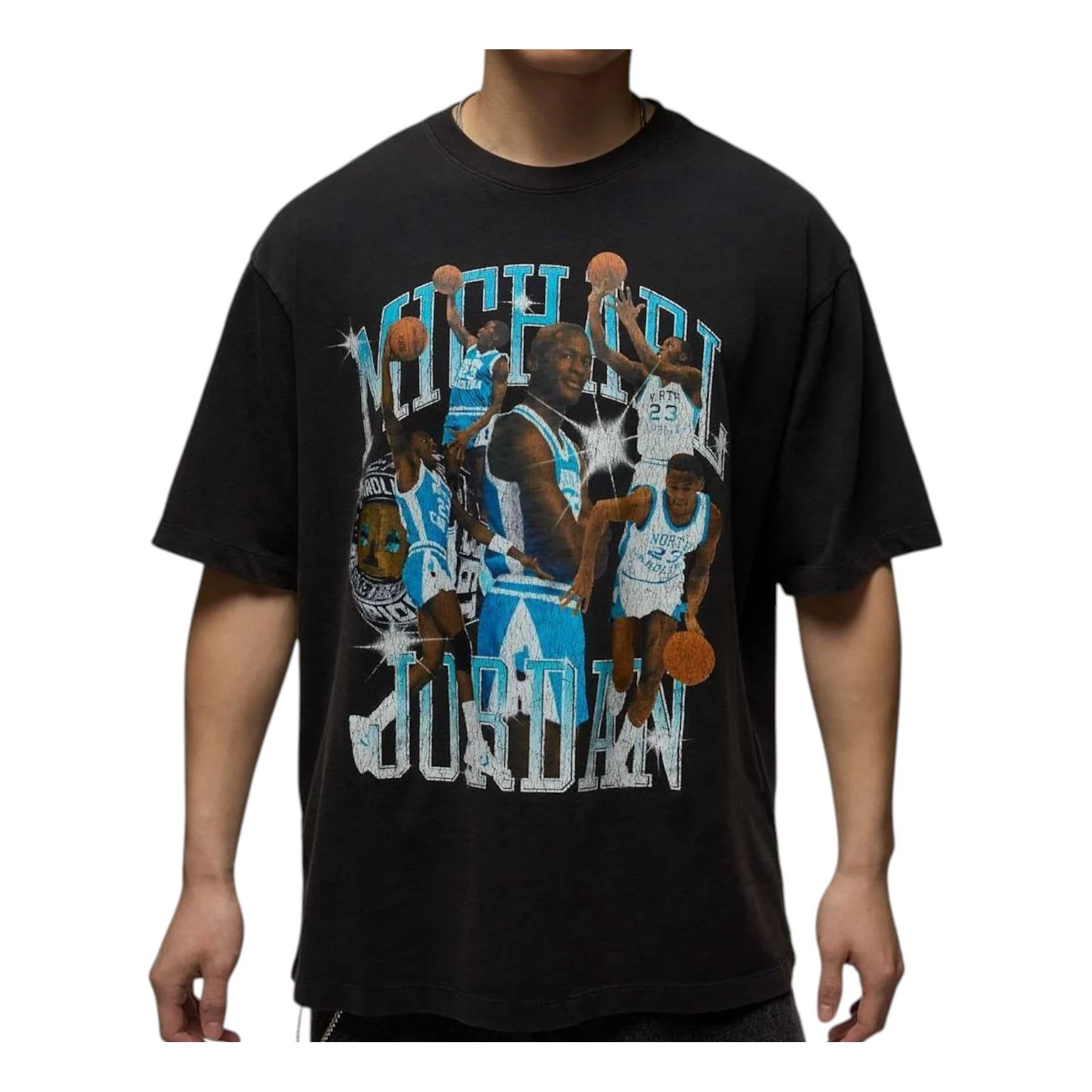 Air Jordan Flight Essentials Graphic Relaxed Fit T-Shirt 'Black Dark Powder Blue' HQ8940-010