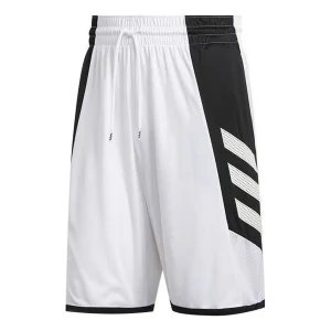 adidas Quick-Dry Basketball Shorts Asia Sizing 'White Black' GC8081