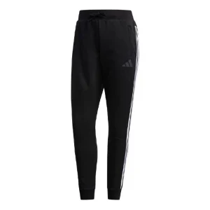 (WMNS) adidas French Terry Comfort Pants Asia Sizing 'Black White' FM9326