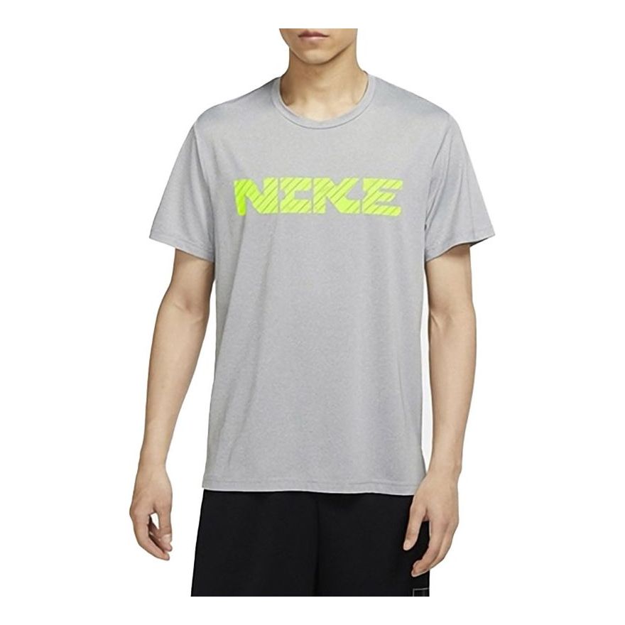 Nike DRI-FIT Contrasting Colors Logo Printing Sports Round Neck Short Sleeve light grey DD1751-073