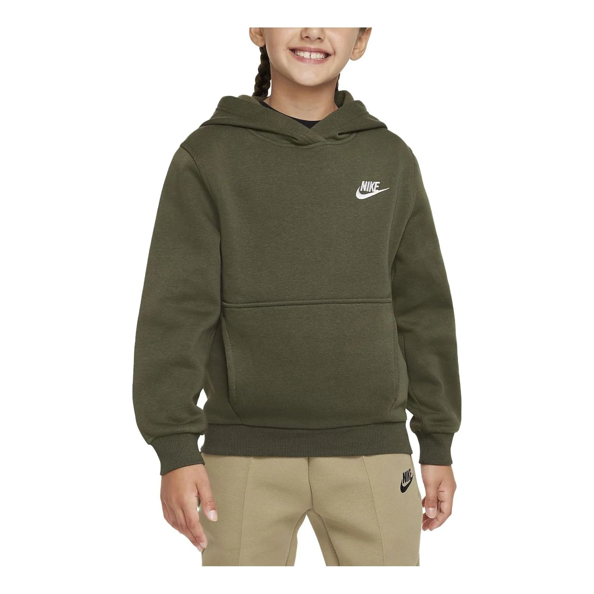 (GS) Nike Sportswear Club Fleece Pullover Hoodie 'Olive Green' FD3000-325