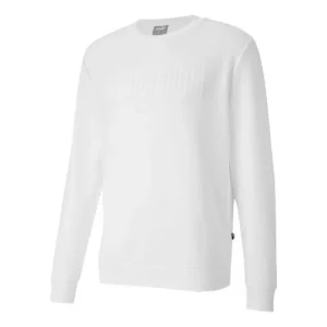 PUMA logo Solid Color Casual Sports Pullover Round Neck White 585209-02