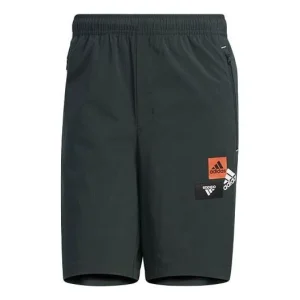 Men's adidas Logo Printing Woven Thin Breathable Sports Shorts Green HM2973