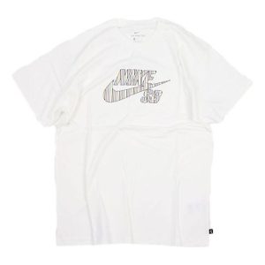 Nike Sb Skateboard Large Colorful Logo Sports Short Sleeve t White CW1463-100