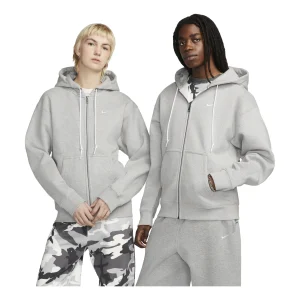 Nike Solo Swoosh Full-Zip Hoodie 'Grey Heather & White' DR0403-063
