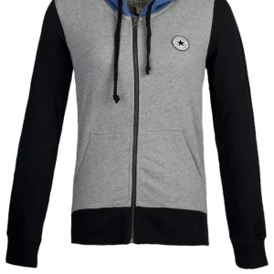 (WMNS) Converse Chuck Taylor All Star Full Zip Hooded Sweatshirt Asia Sizing 'Grey' 12933C-448