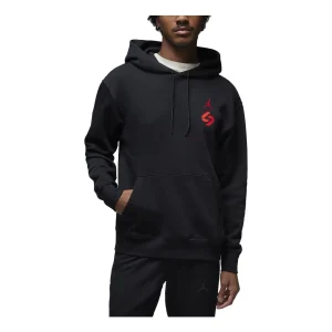 Air Jordan Luka Logo Hoodie 'Black Red' DZ3512-011