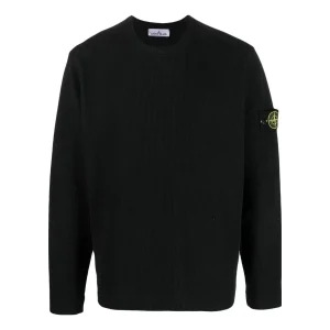 STONE ISLAND Ribbed Fleece Sweatshirt 'Black' 781565656-V0029