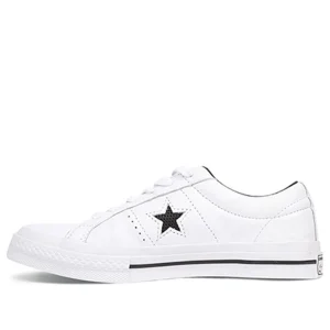 Converse One Star Perforated Leather Low Top 'White Black' 158464C