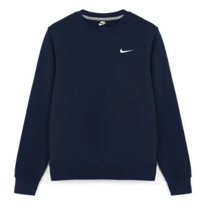 Men's Nike Knit Sports Fleece Lined Stay Warm Round Neck Pullover Blue 916609-410