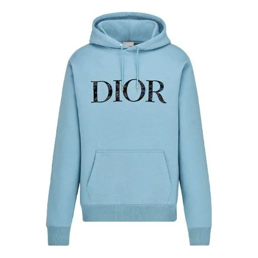 Men's DIOR x Peter Doig Crossover FW21 Cotton Fleece Material Light Blue 143J688A0531-C585