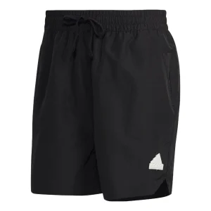 Men's adidas Solid Color Casual Logo Straight Sports Shorts Black HN1935