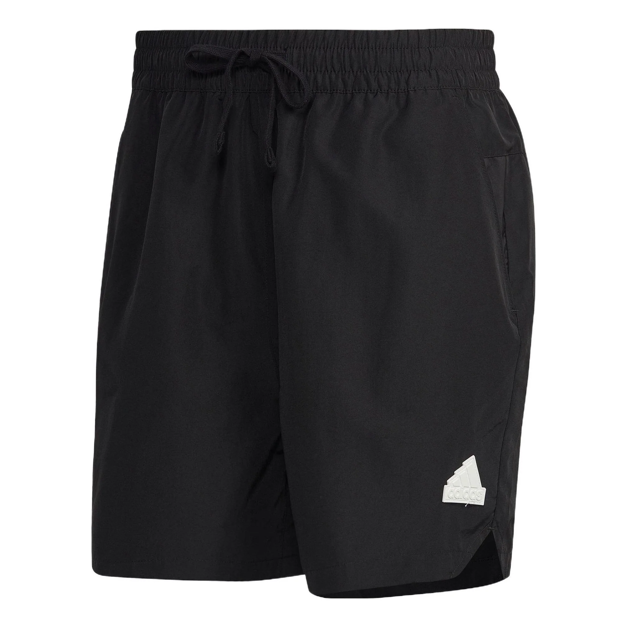 Men's adidas Solid Color Casual Logo Straight Sports Shorts Black HN1935