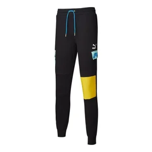 PUMA Patched Track Pants 'Black Yellow White' 532182-01