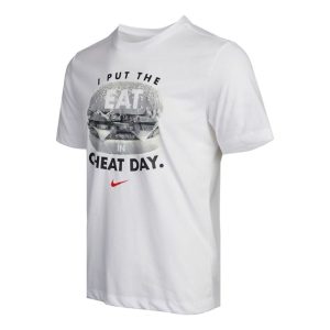 Nike Tee Humor Athleisure Casual Sports Alphabet Printing Short Sleeve White DD6921-100