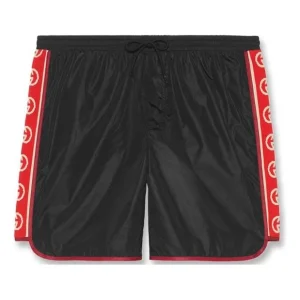 Gucci Retro Double G Webbing Shorts Unisex Black 577800-XHABJ-1082