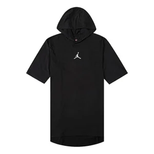 Air Jordan Athleisure Casual Sports Solid Color Hooded Short Sleeve T-Shirt 'Black' DA9872-010